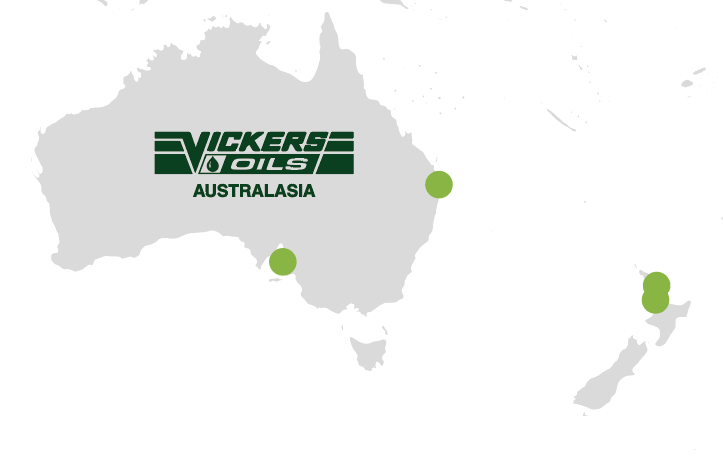 Vickers Oils Australasia Map